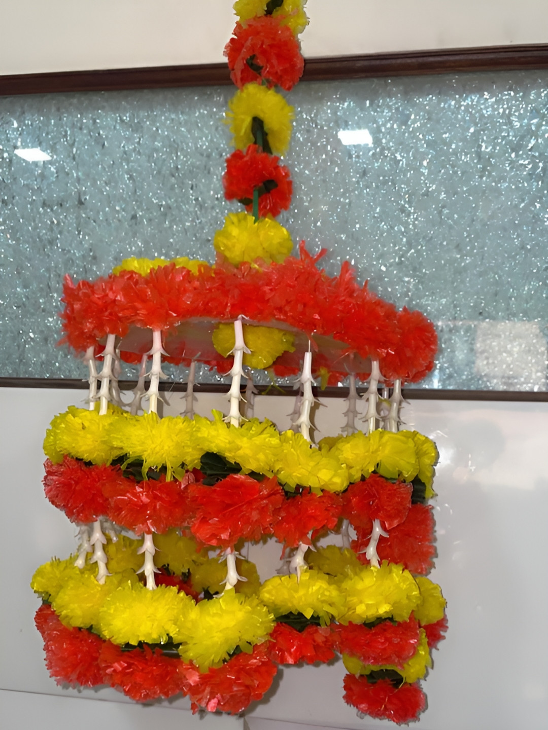 Sellplus Orange and Yellow Marigold Flower Jhoomer