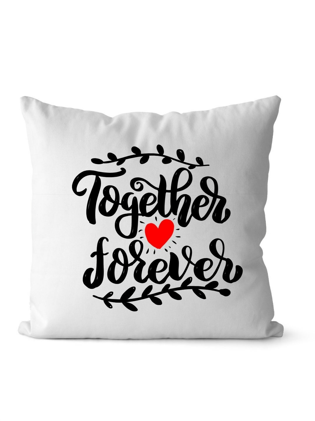 Loops n knots White & Black Together Forever Printed Pre-Filled Cushion