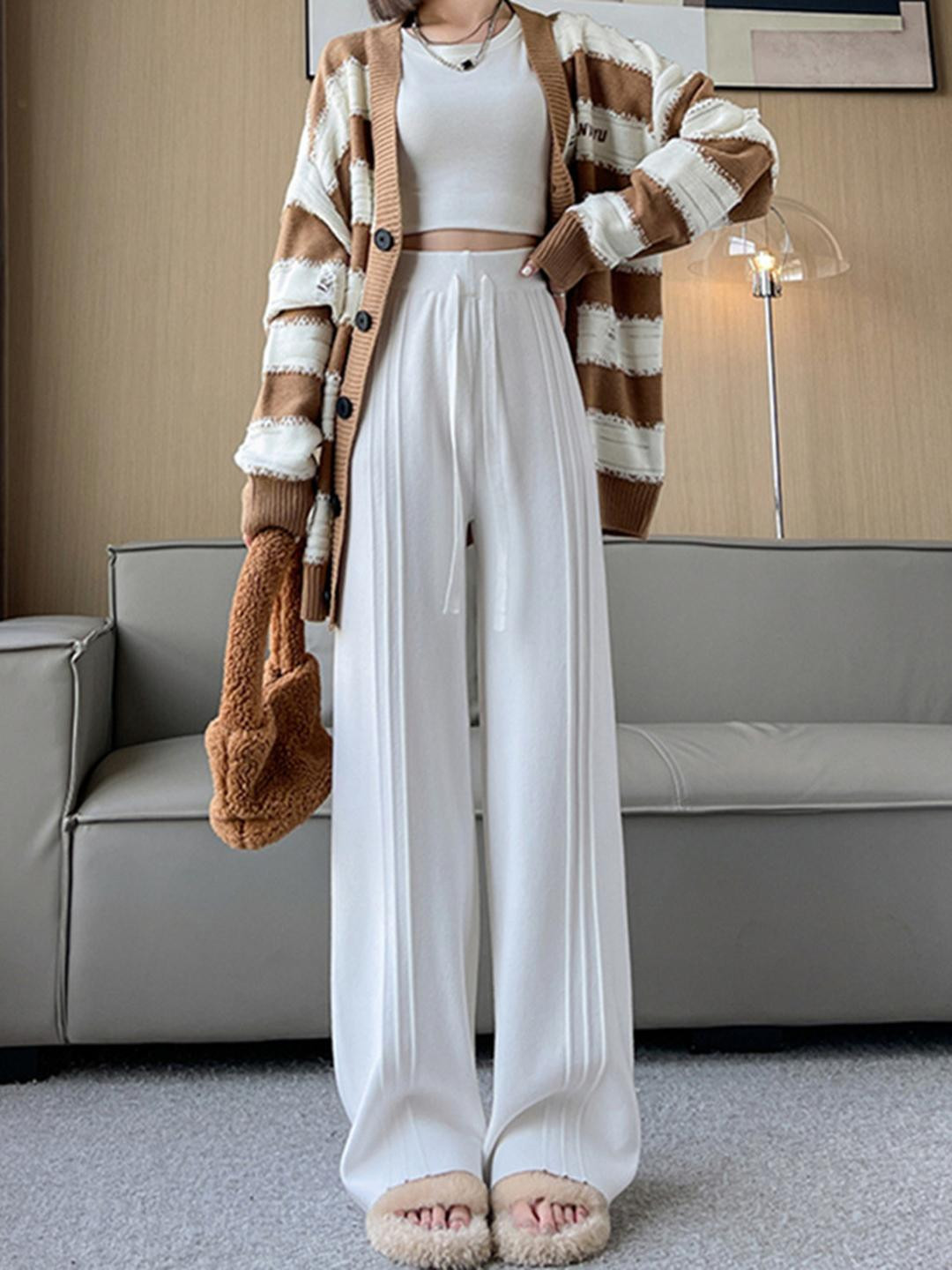 DressBerry Women High-Waisted Wide-Leg Lounge Pants