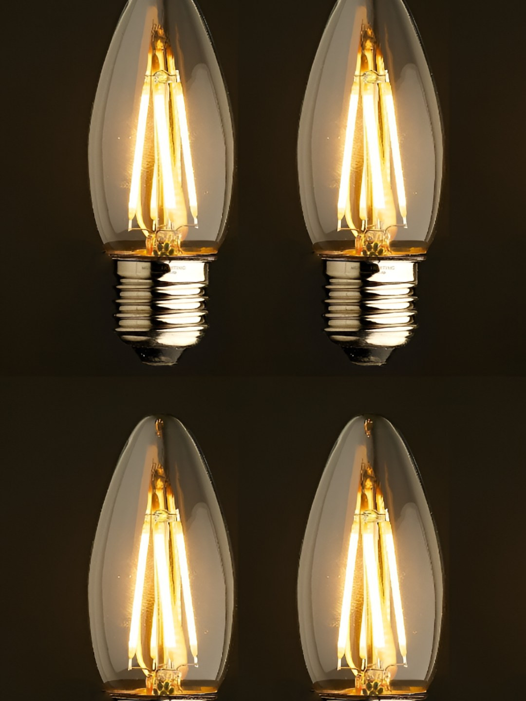 Mufasa Yellow 4 Watts e27 Base C35 Set Of 4 LED Filament Lightbulbs