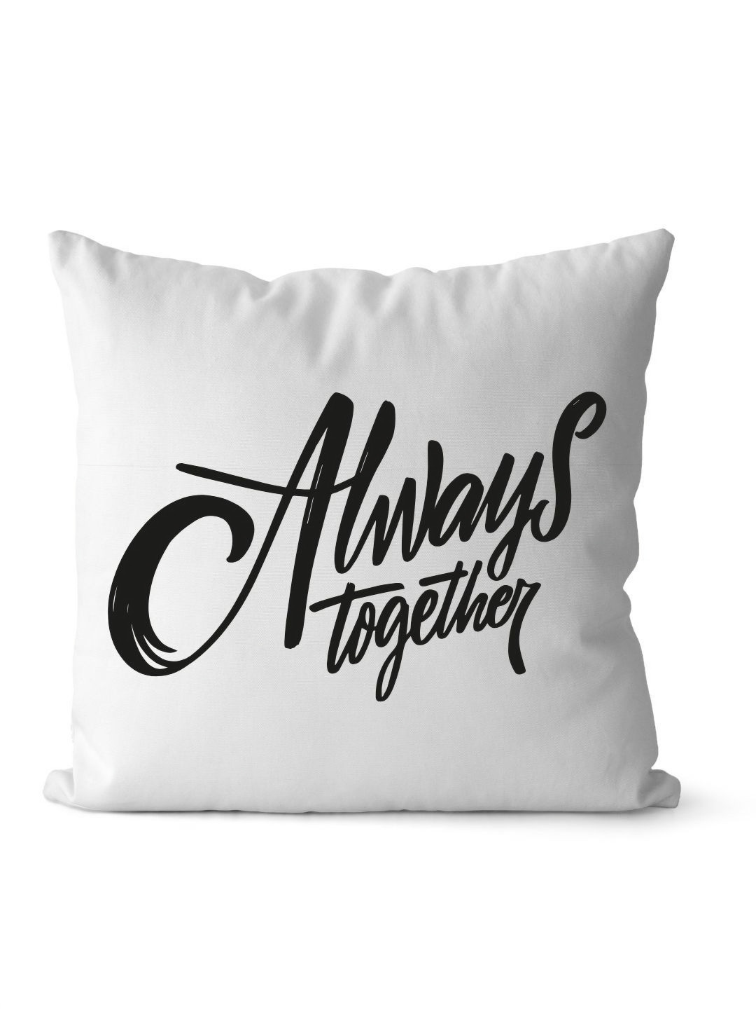 Loops n knots White & Black Always Together Printed Pre-Filled Cushion