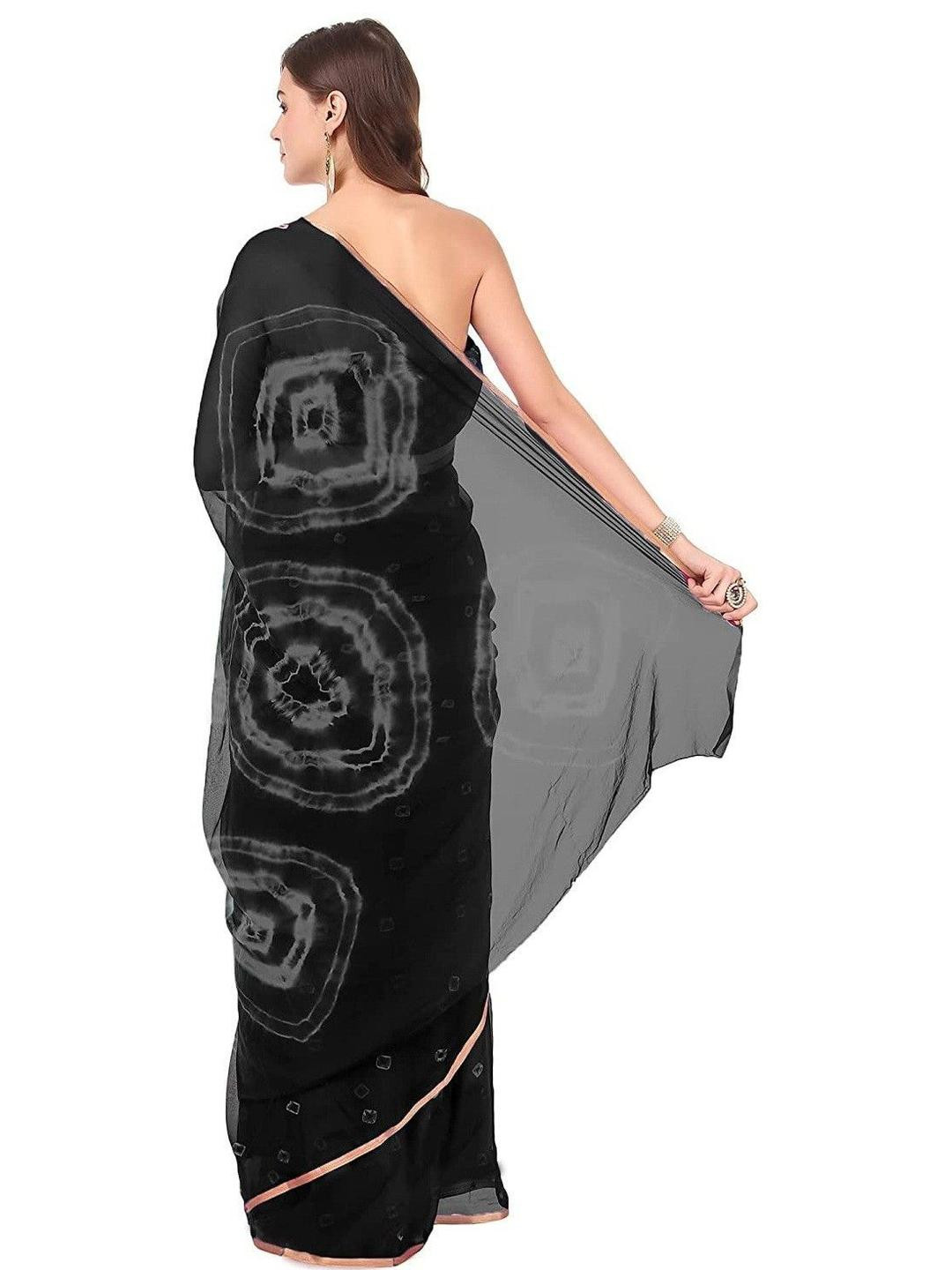 DURGA EMPORIO Tie and Dye Printed Pure Chiffon Bandhani Saree