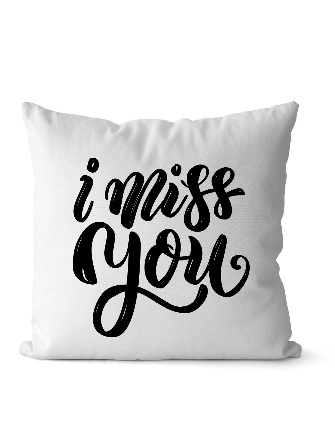 Loops n knots White & Black I Miss You Printed Pre-Filled Cushion