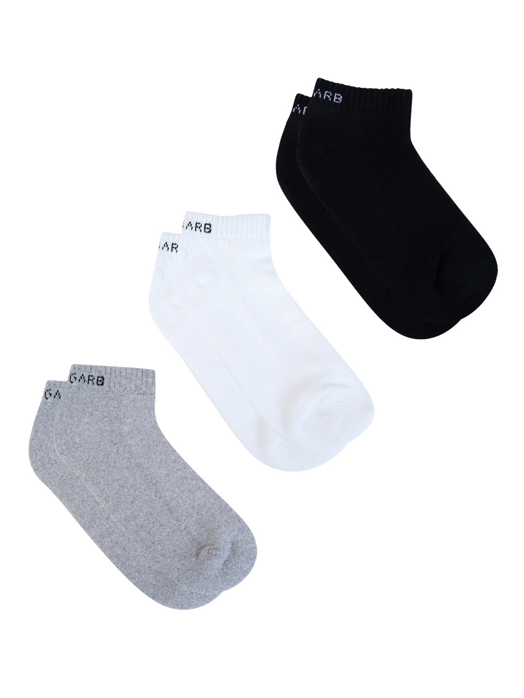 AIR GARB Pack Of 3 Black and White and Grey Color Low Ankle-Length Socks