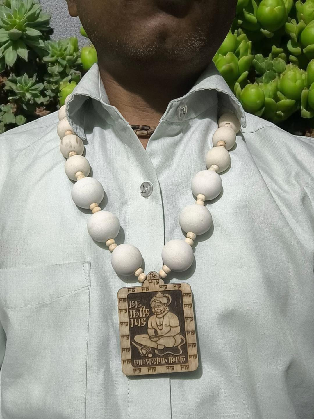 Basukiya Artificial Beads Hanuman Pendant with Chain