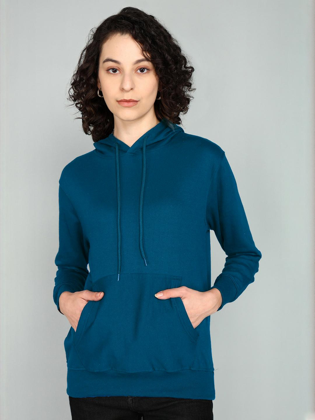 BEING WANTED Turquoise Blue Hooded Sweatshirt