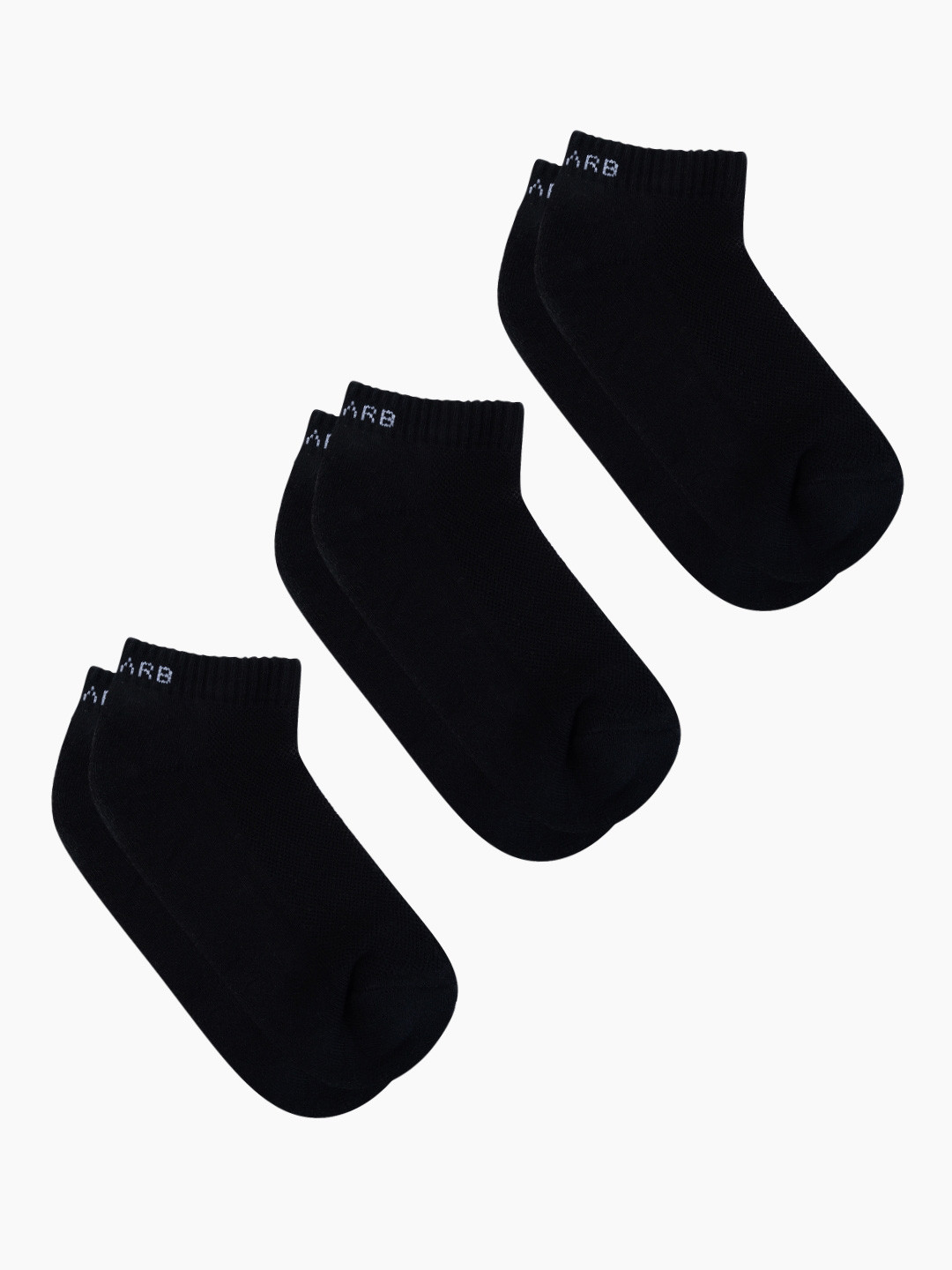 AIR GARB Pack of 3  Black Low Ankle Cushioned Socks