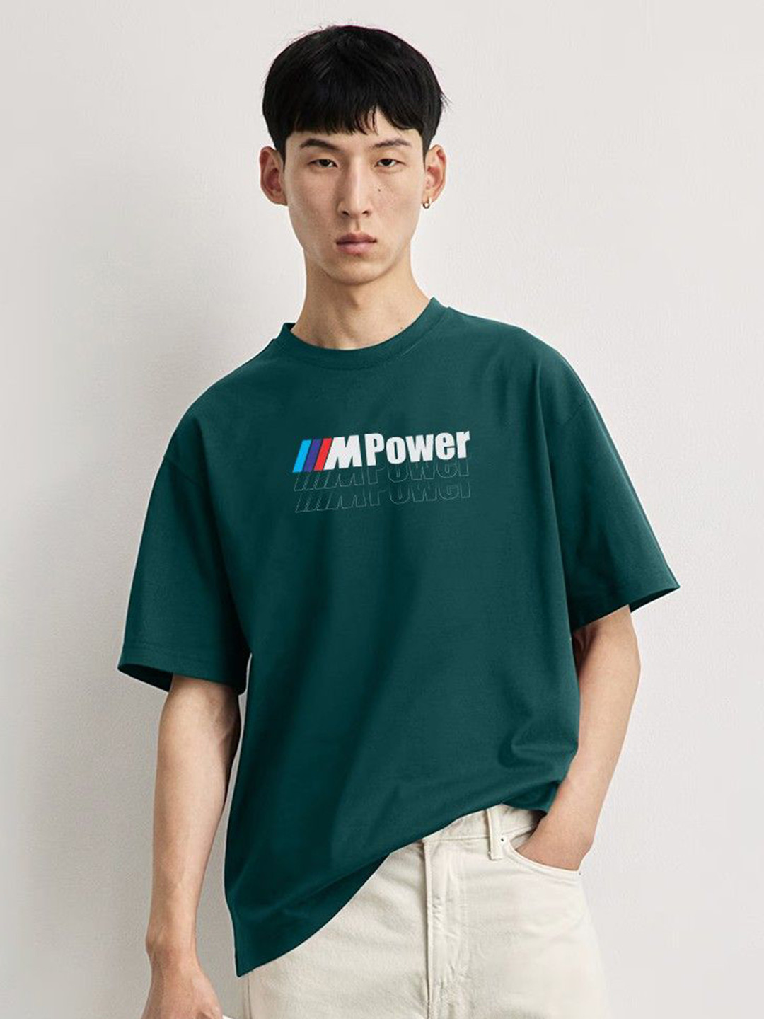 TOGS & TERRE Men Typography Printed Round Neck Cotton Oversized T-shirt