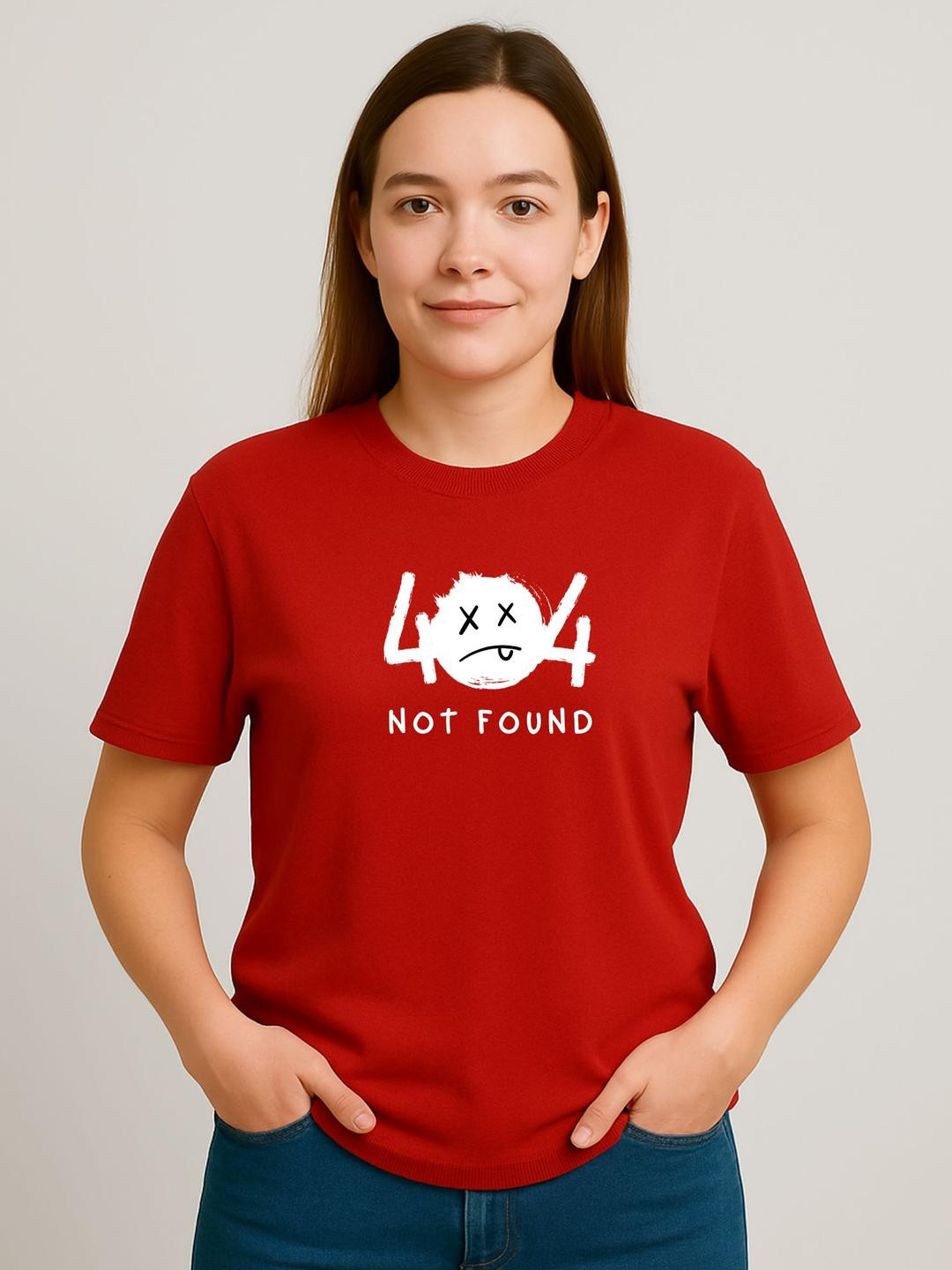 PVC RAIMENTS Women red pure cotton printed tshirt