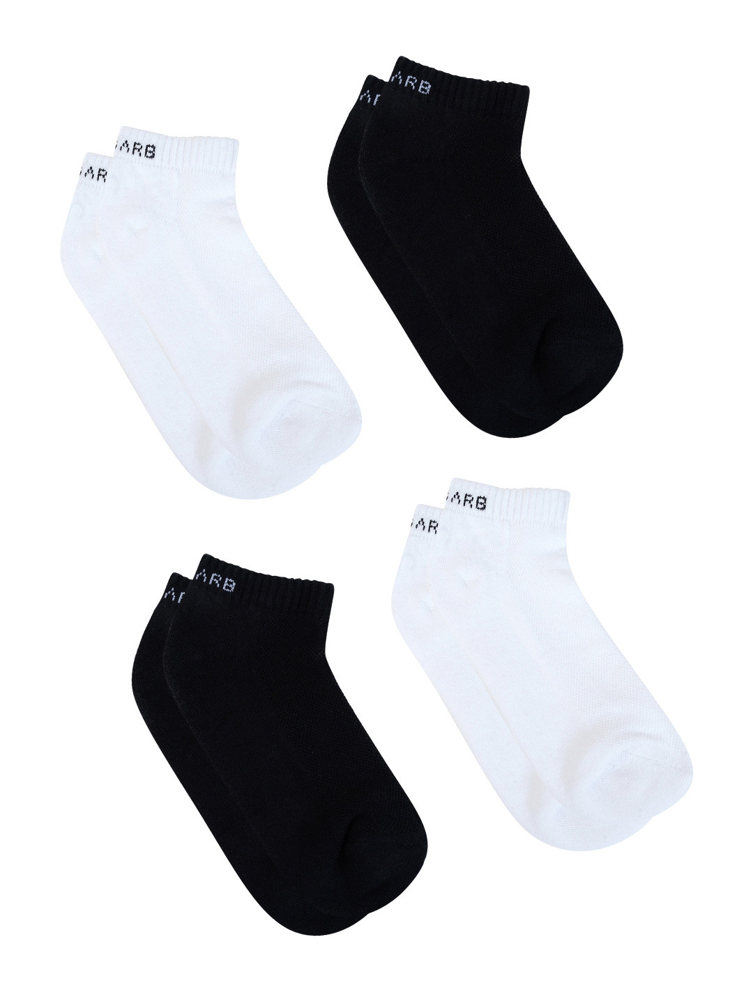 AIR GARB Pack of 4  Black and  White Low Ankle Cushioned Socks