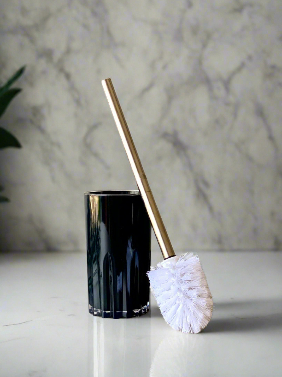 Mason Home Brera Black & White Striped Toilet Brush Holder