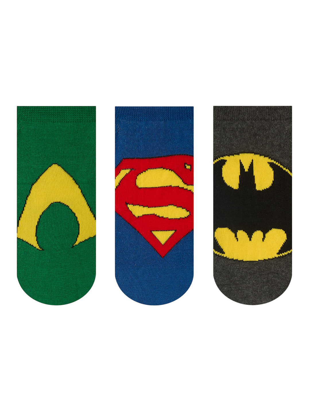 Justice League Men Pack of 3 Assorted DC Heroes Patterned Above Ankle-Length Socks
