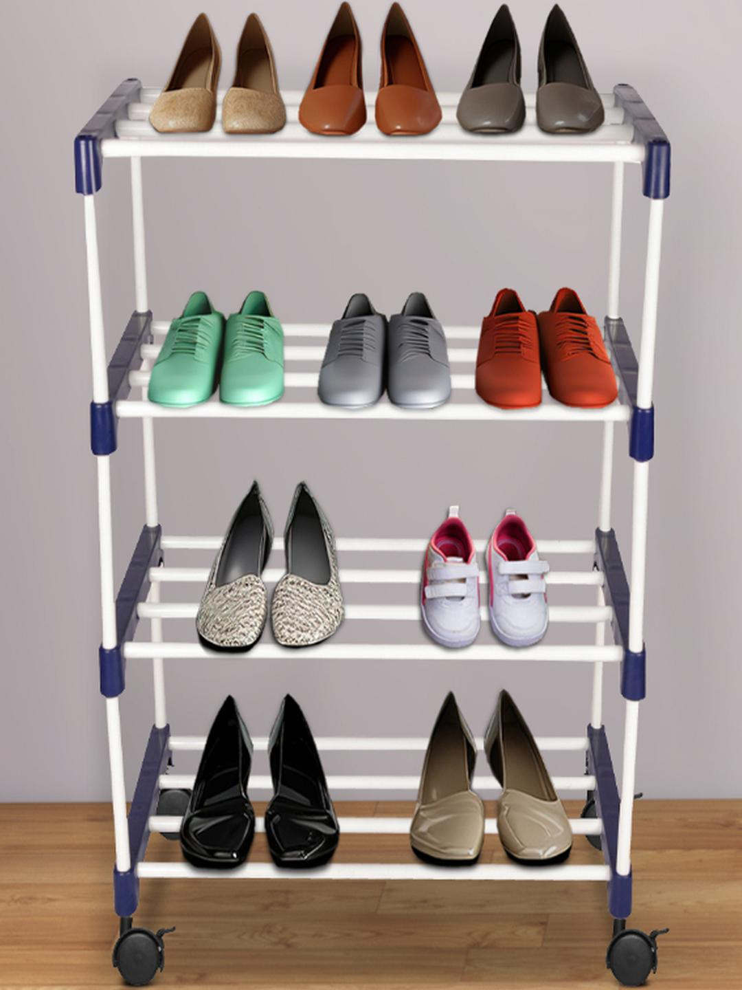 NOVATIC Plastic 4 Shelves Shoe Rack
