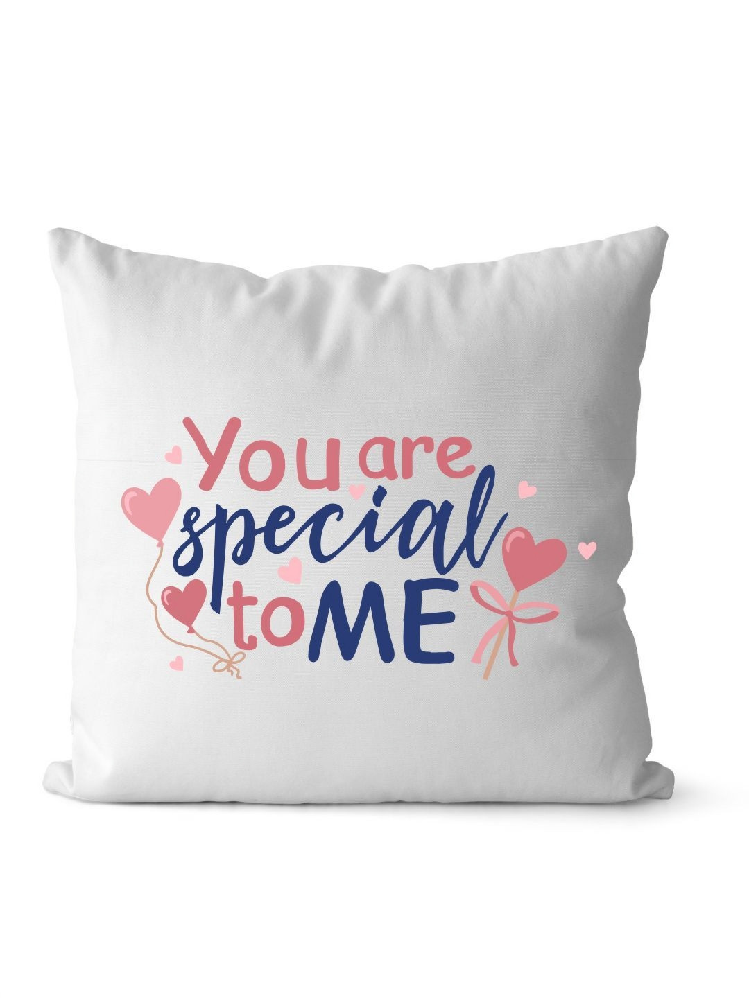 Loops n knots White & Pink You Are Special to Me Printed Pre-Filled Cushion