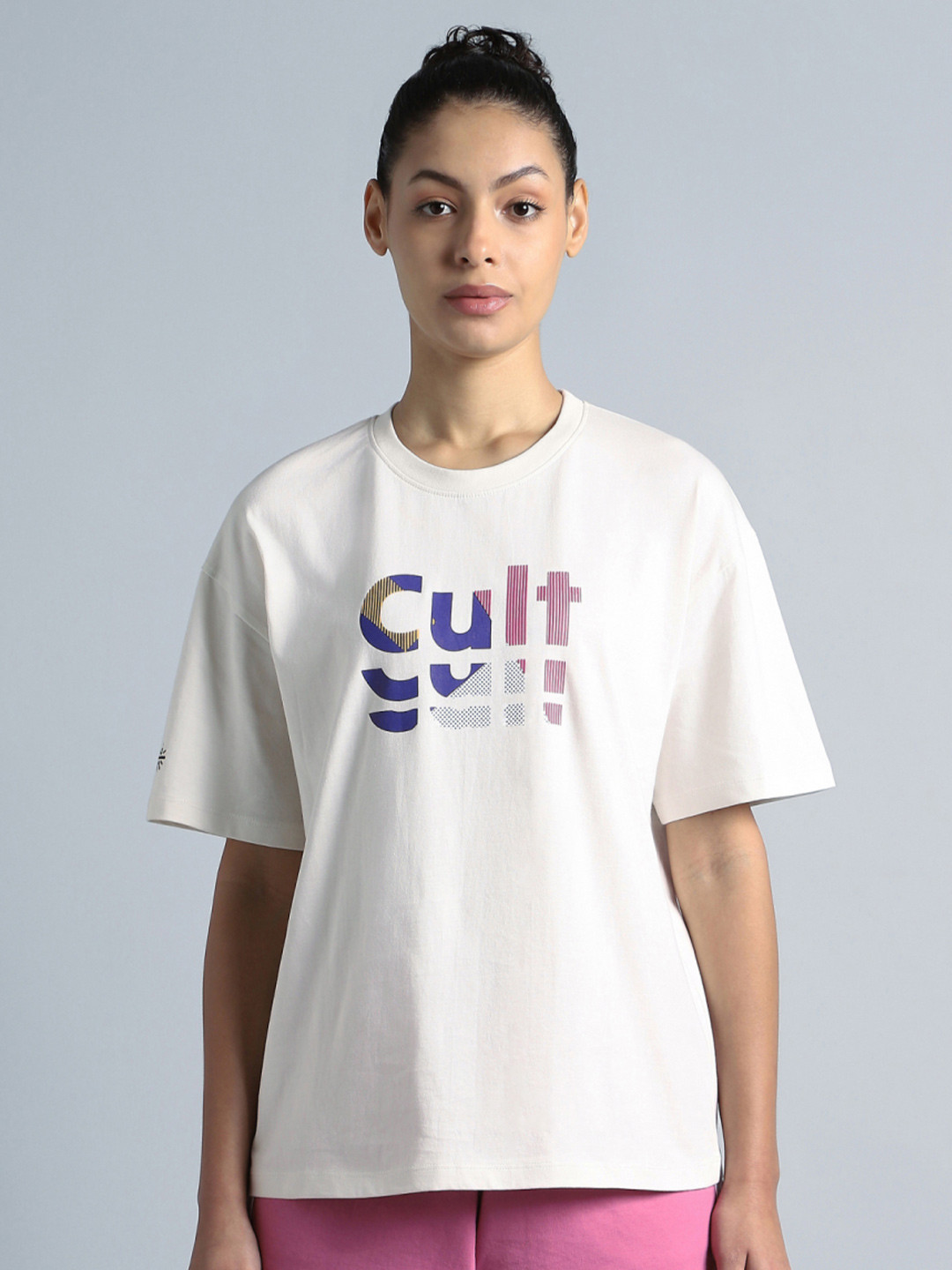CULT Women White Back Print Relaxed Fit T-shirt