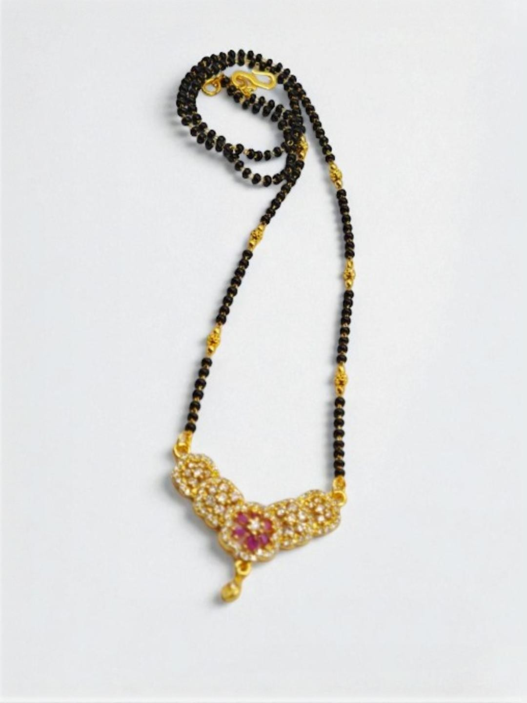 SAPRAA TRENDS Gold-Plated Artificial Stones and Beads Mangalsutra