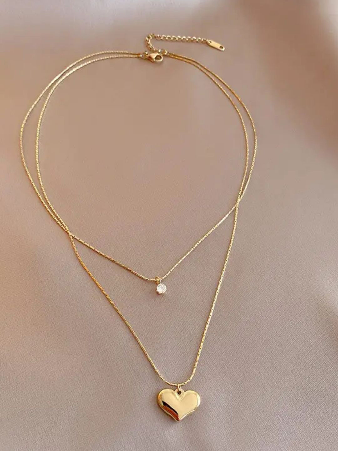FAB COUTURE Gold-Plated Crystal-Studded Stainless Steel Necklace