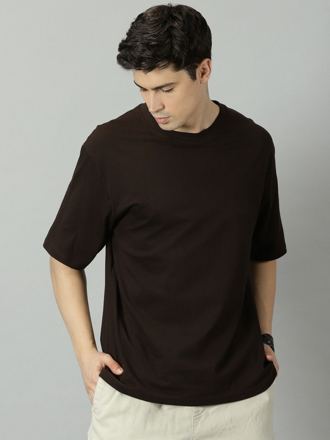 CRYPTIC Round Neck Drop-Shoulder Sleeves Bio Finish Oversized T-shirt