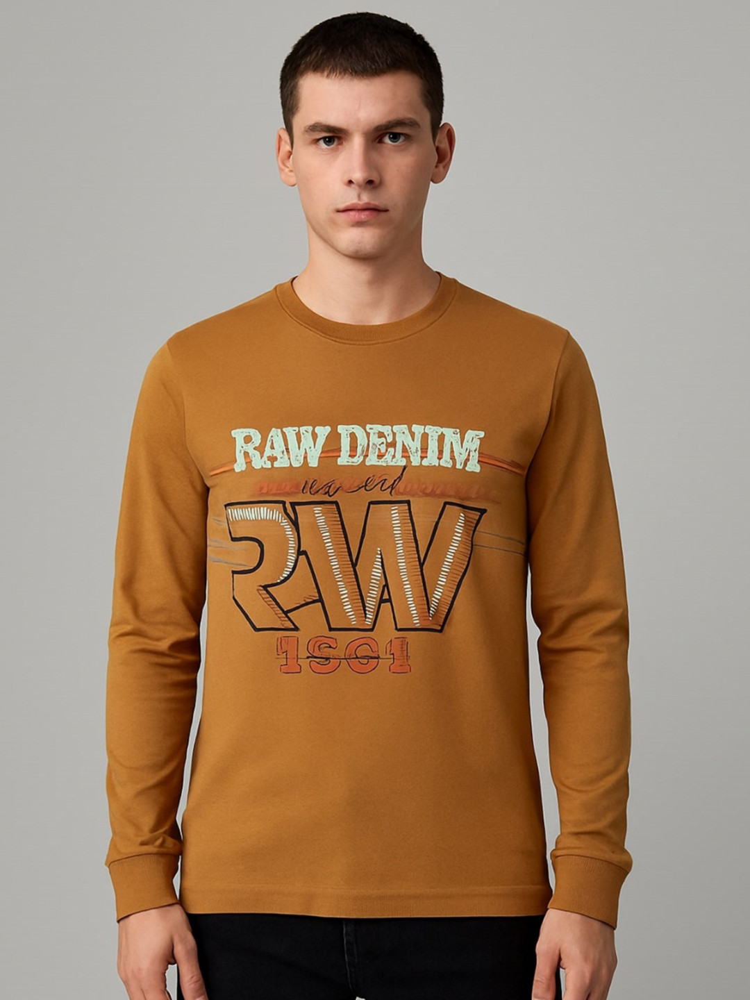 SANDPIPER Typography Printed Long Sleeves Cotton T-shirt