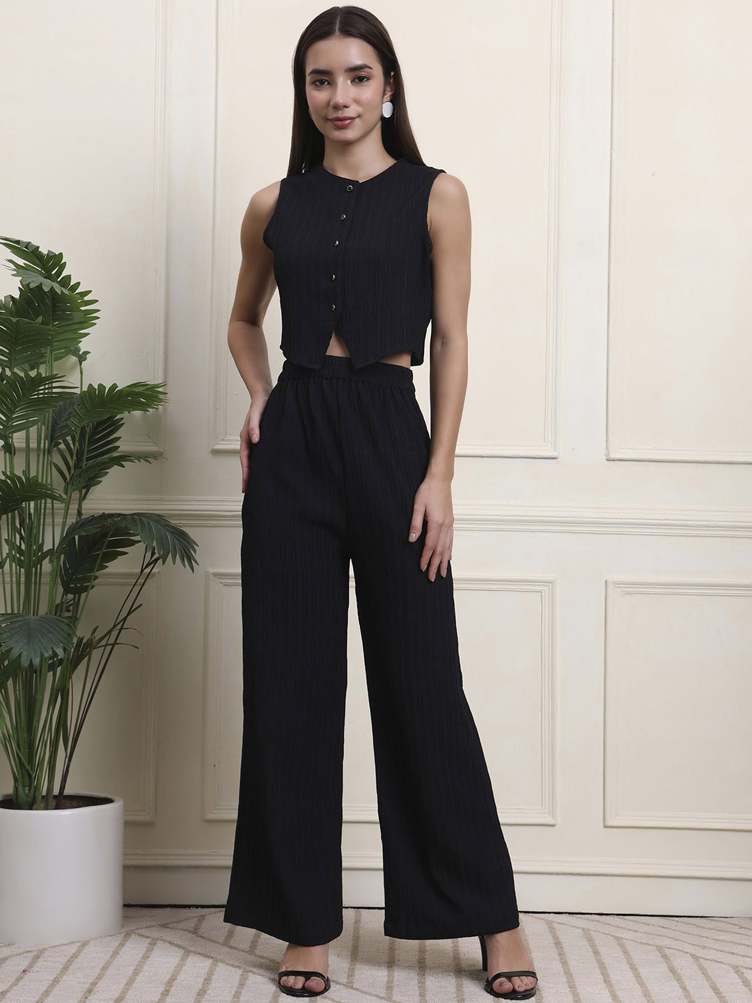 JUNE & HARRY Round-Neck Top With Palazzos