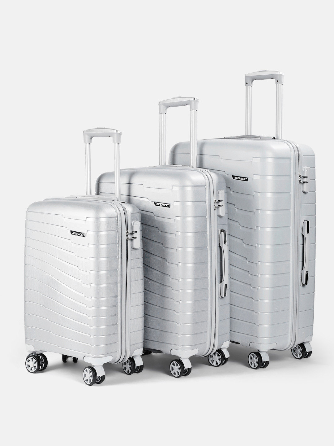 V By Verage Set of 3 Starlink 360 Degree Rotation Hard Trolley Bags