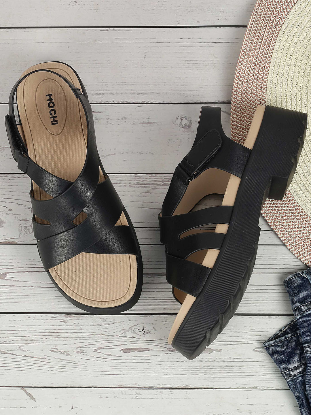Mochi Cushioned Footbed Open Toe Platform Sandals