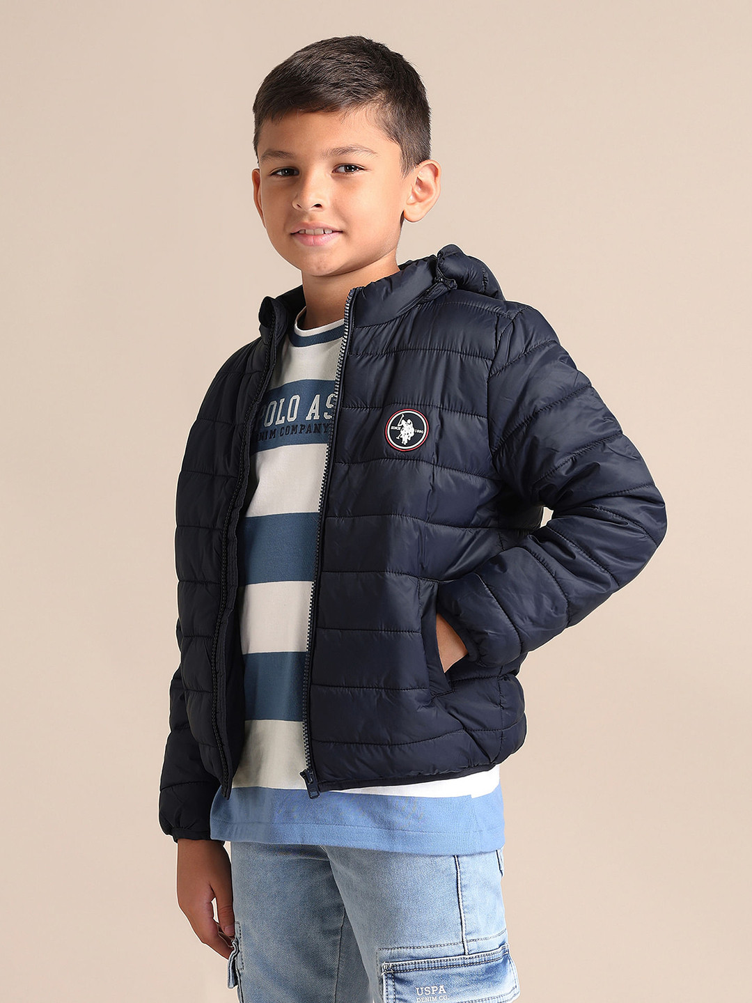 U.S. Polo Assn. Kids Boys Puffer Jacket With Pouch