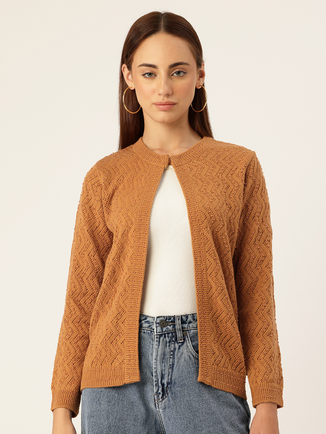 Monte Carlo Open Knit Cardigan with Embellishments