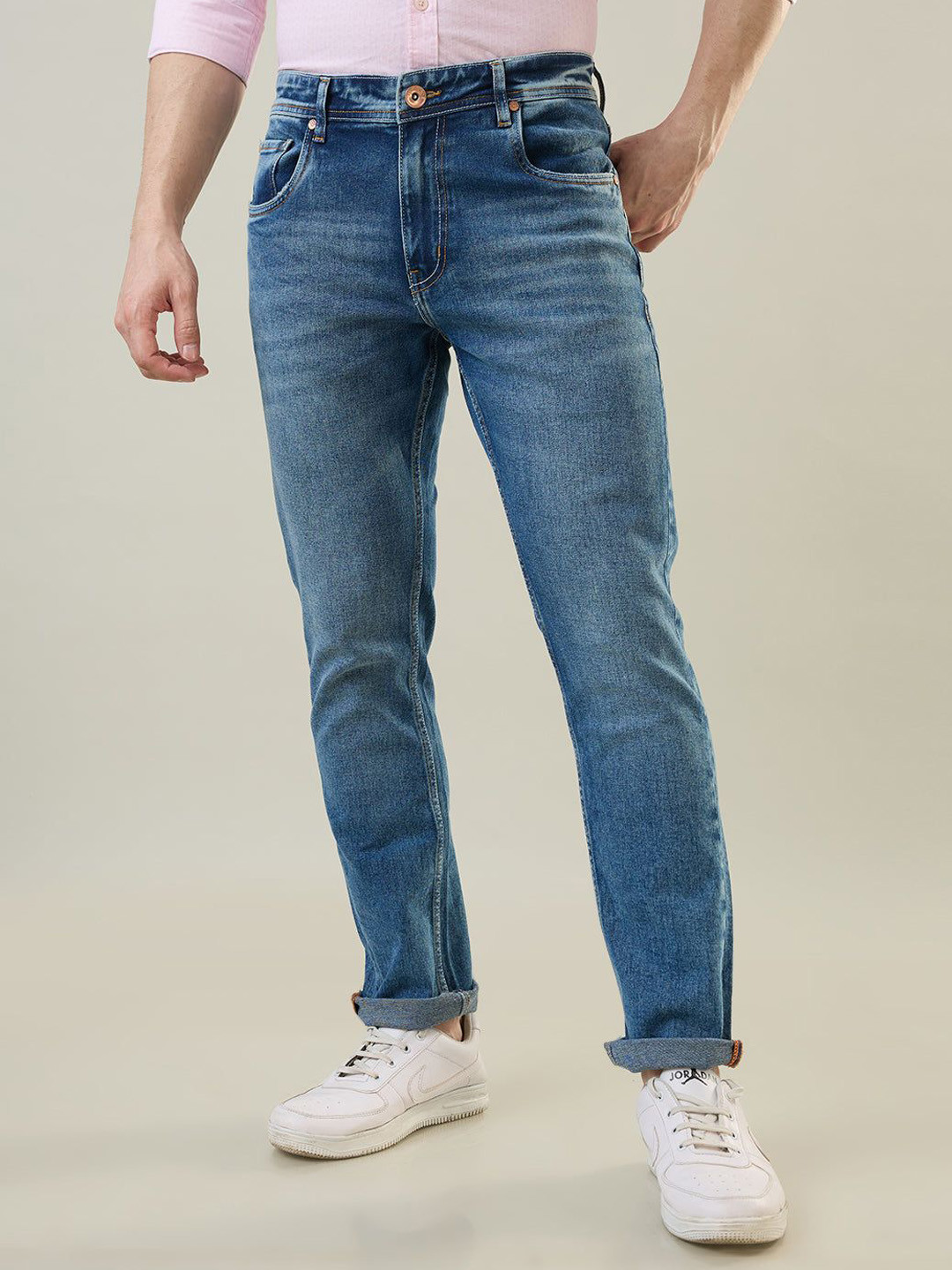 TIM PARIS Men Tint Stone Parker Slim Straight Jeans