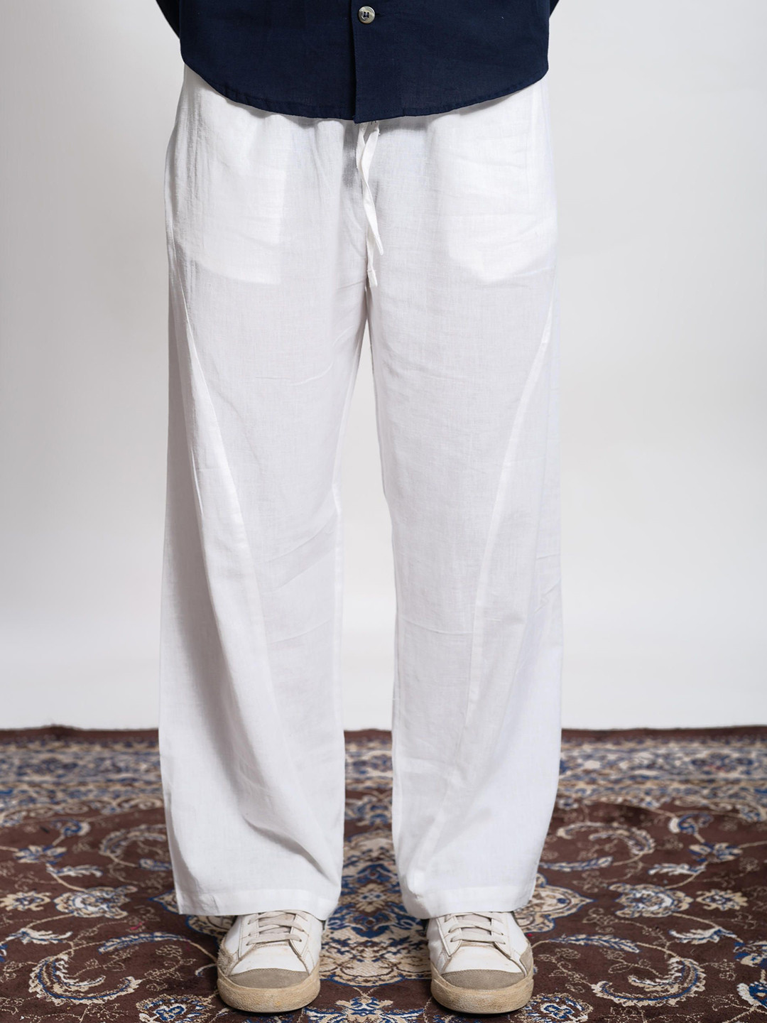 Me Craft Men Relaxed Fit Mid-Rise Cotton Panel Trousers