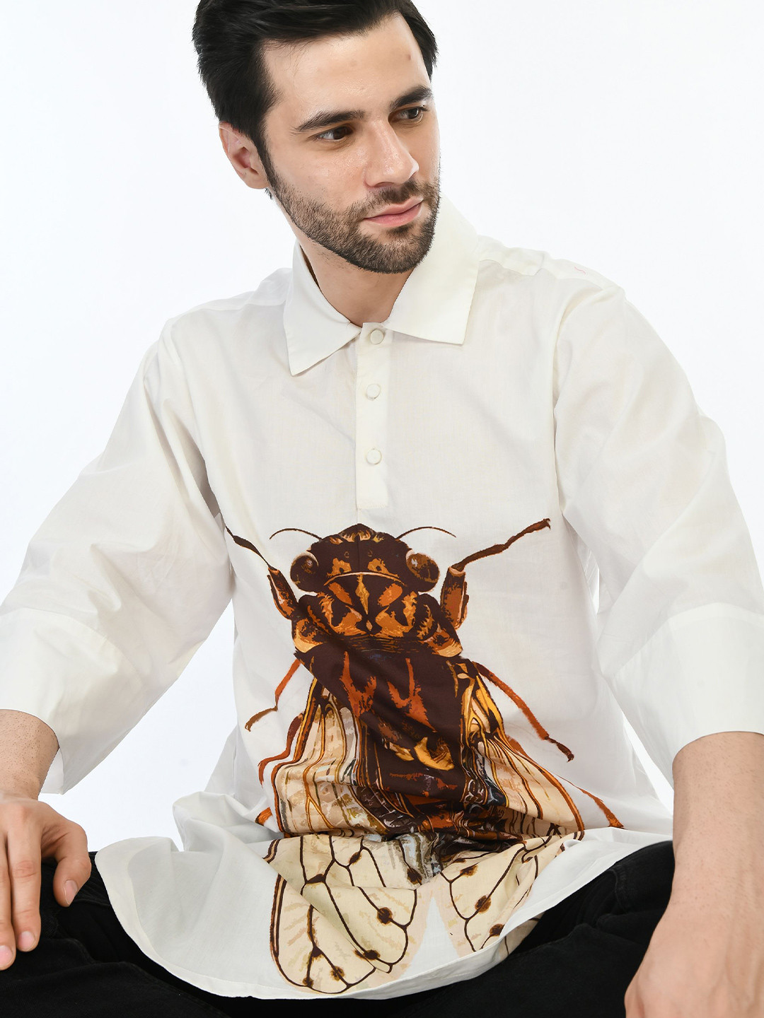 SAMANT CHAUHAN Men Relaxed Fit Animal Printed Spread Collar Cotton Casual Shirt