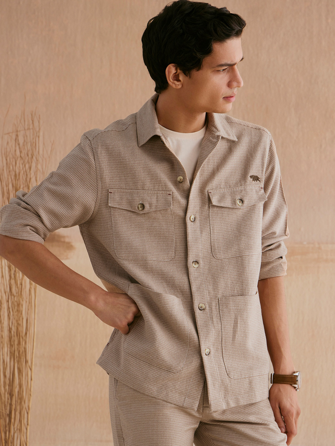 Andamen Men's Casual Cotton Linen Woven Jacket