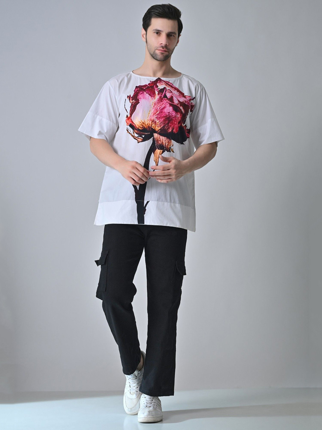 SAMANT CHAUHAN Men Relaxed Fit RoseBloom Printed Casual Shirt