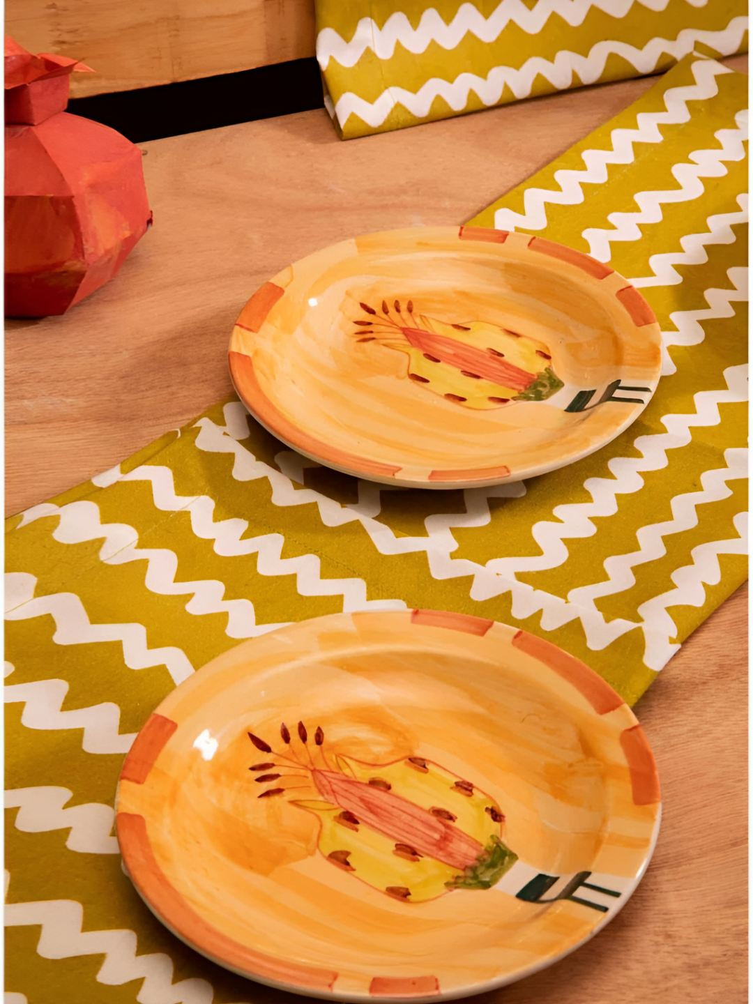 FREEDOM TREE Arakta 2025 2 Pieces Printed Ceramic Dishwasher & Microwave Safe Side Plate