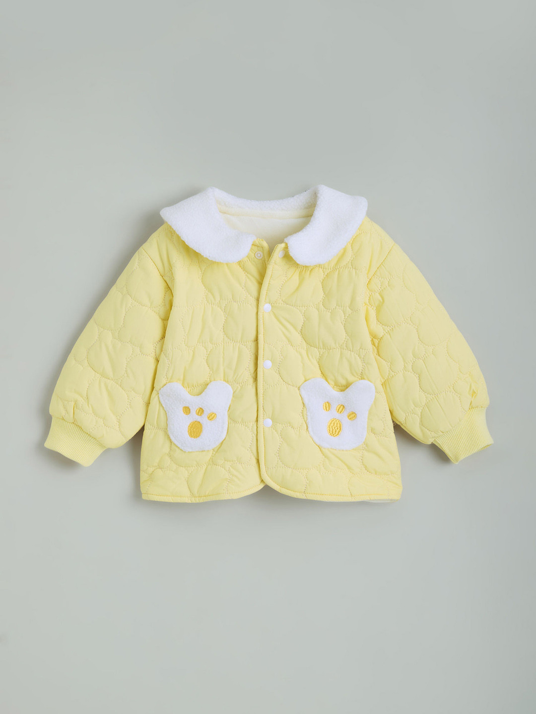 Hopscotch Girls Yellow Polyester Printed Jackets