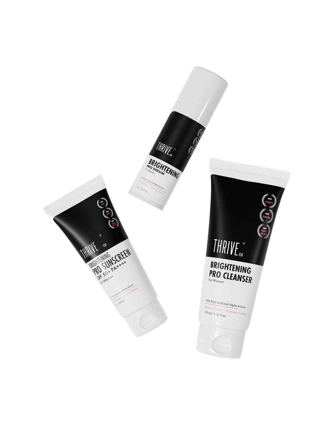 Thriveco Set Of 3 Brightening Pro Cleanser- 100 ml- Serum- 30 ml & Sunscreen- 50 ml