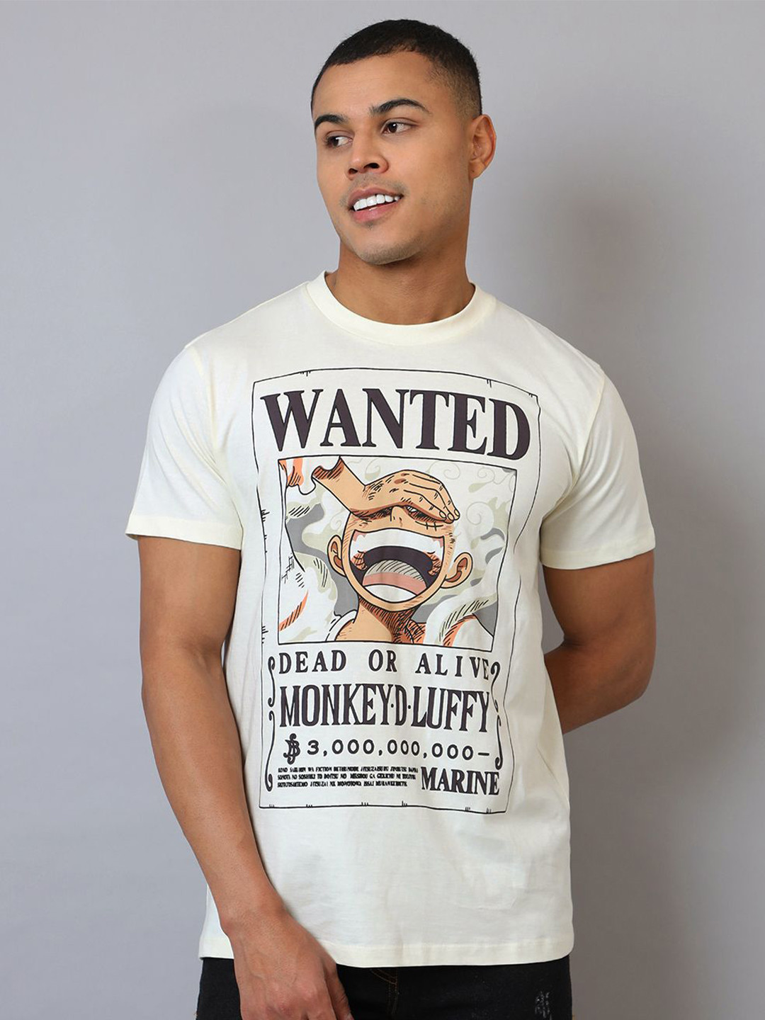 Free Authority Monkey D Luffy Graphic Printed Pure Cotton T-shirt