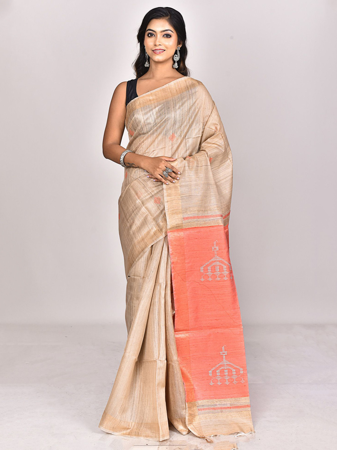 RAM SHYAM collection Ethnic Motifs Woven Design  Saree with Blouse Piece