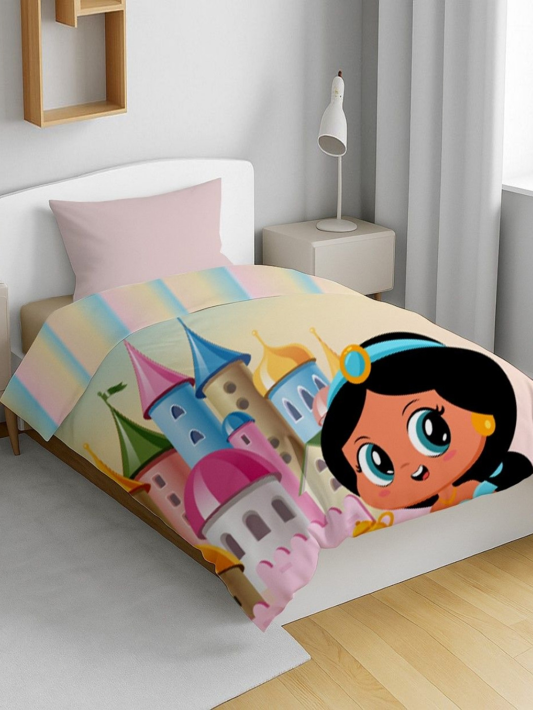 HOME PLUS STUDIOS Cream Cartoon Characters Mild Winter 150 GSM Breathable Single Bed Dohar