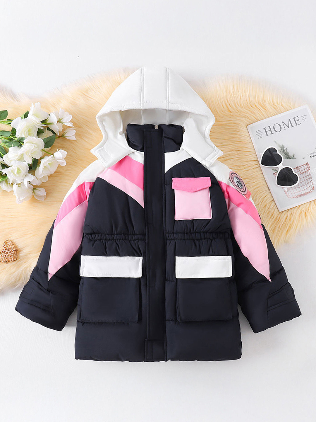 Hopscotch Girls Colourblock Long Coat