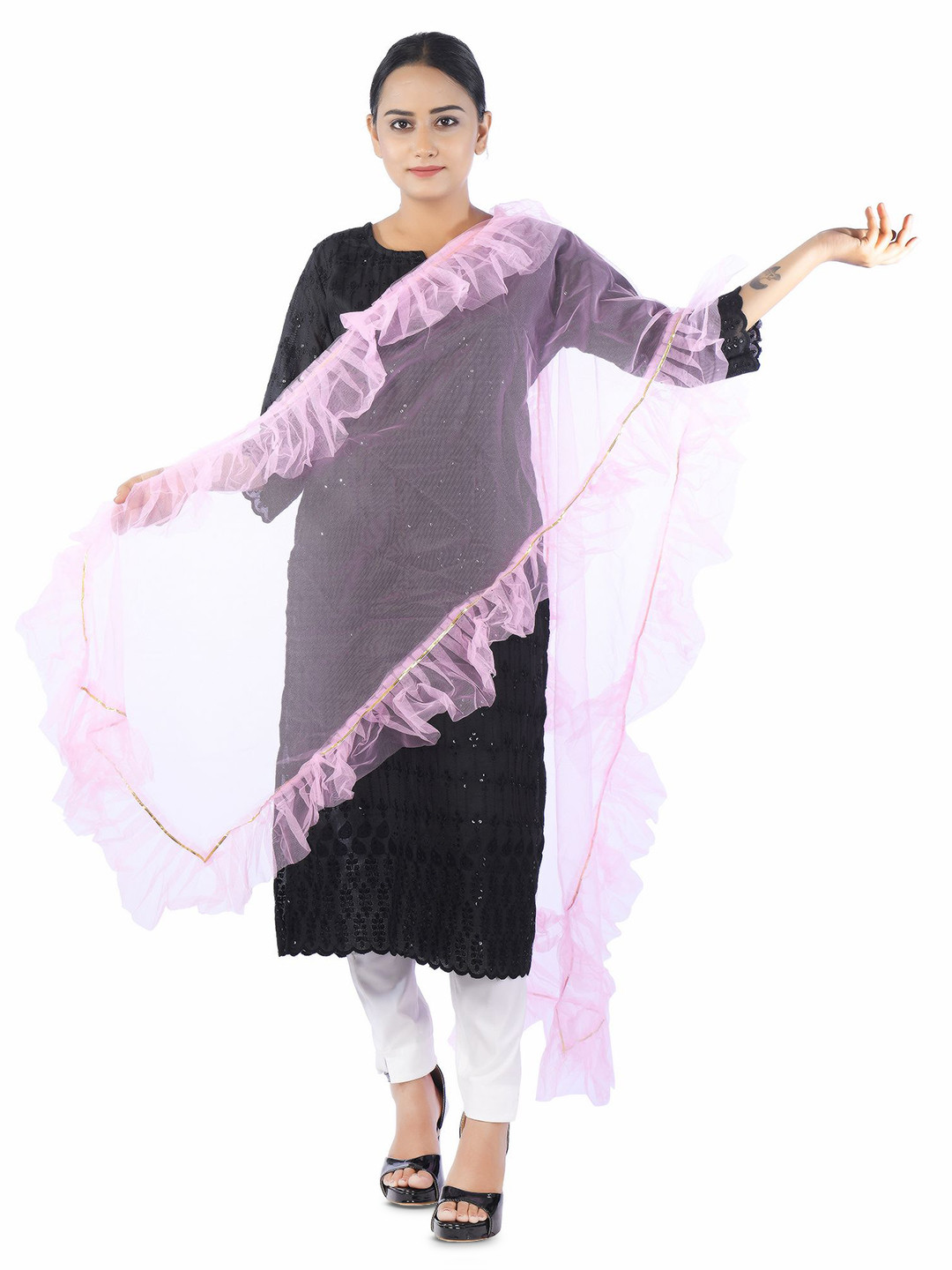 Traditions Bazaar Net Frill Dupatta