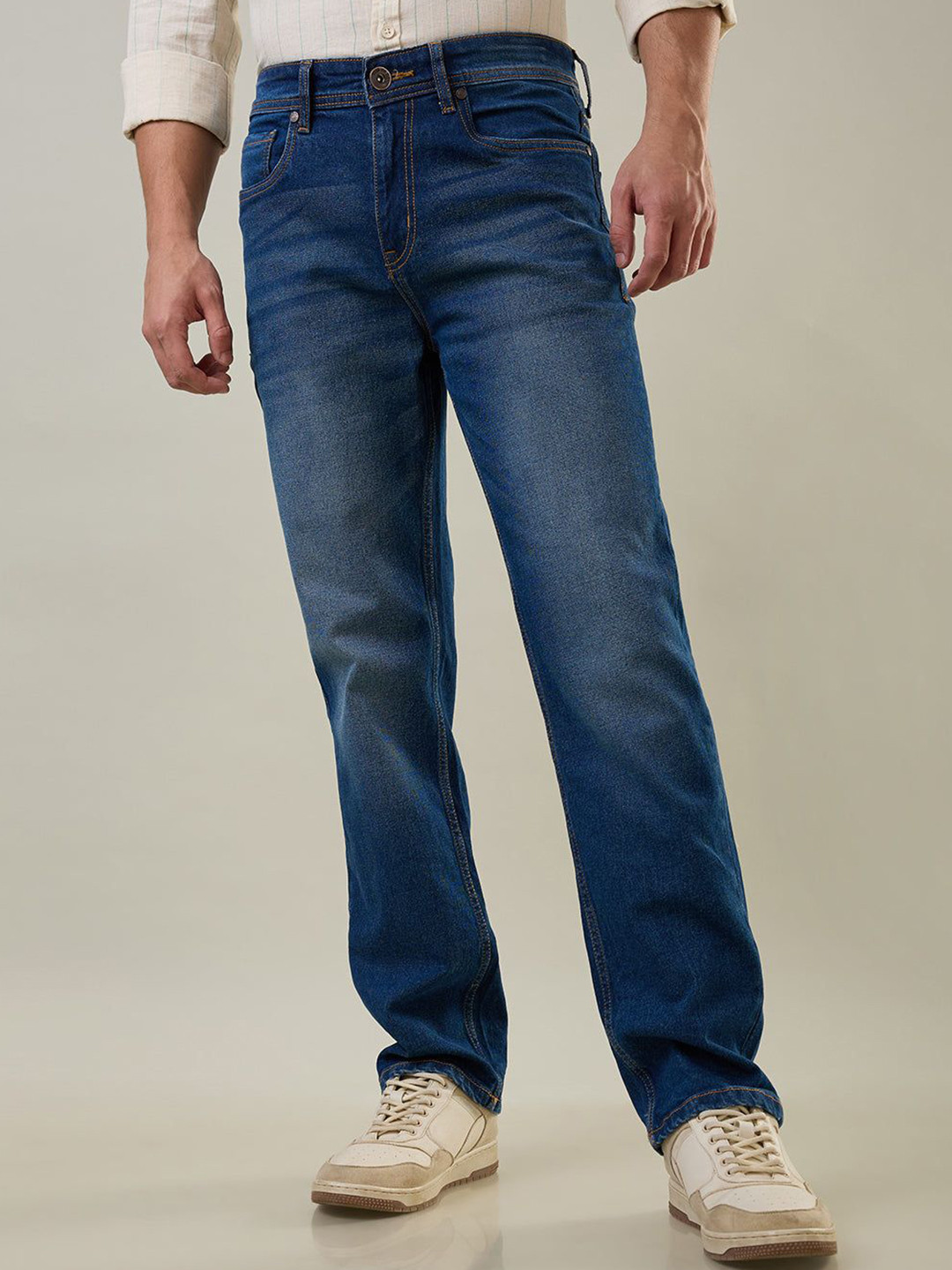 TIM PARIS Men Dark Indigo Logan Straight Fit Jeans