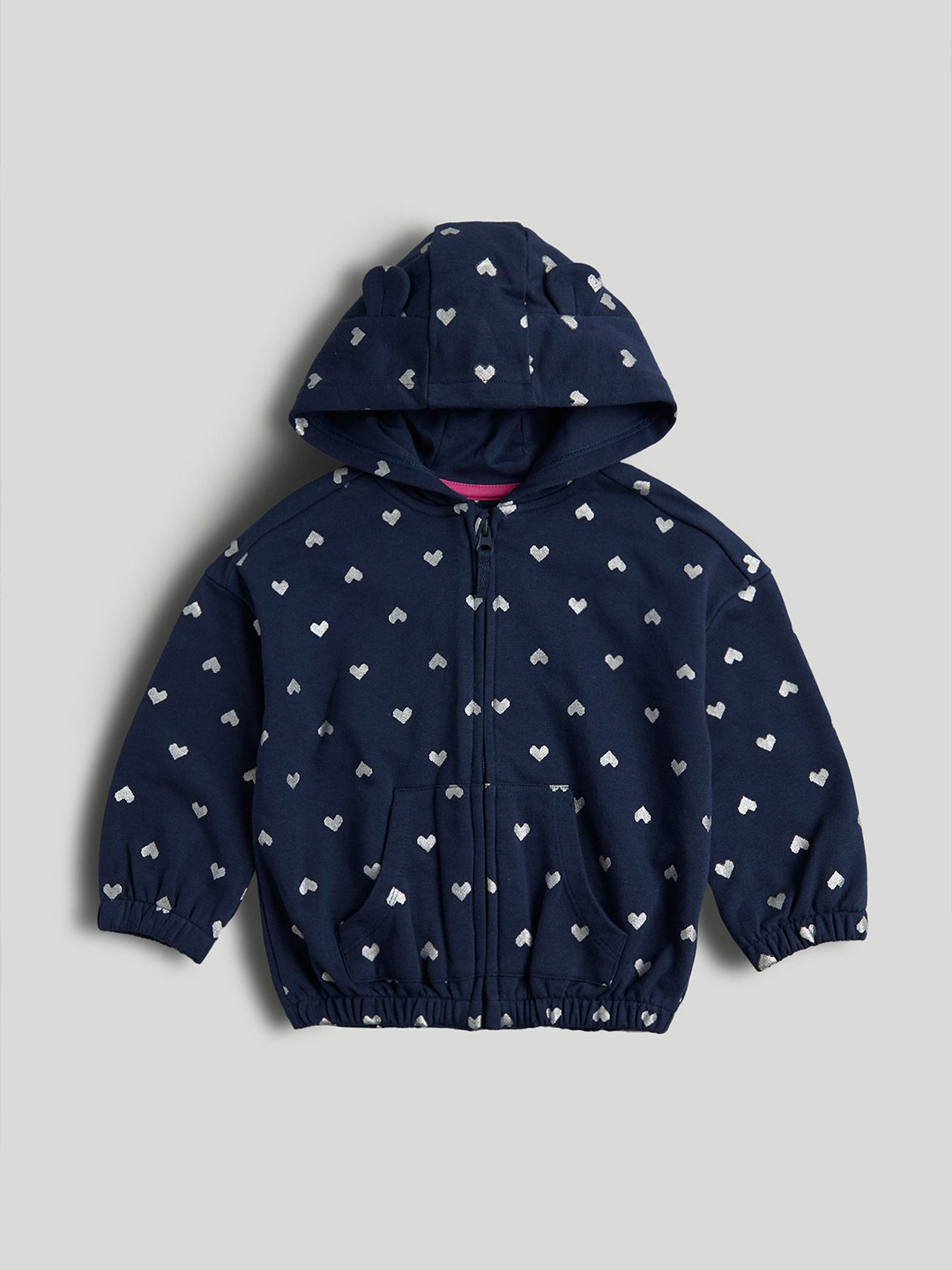 mothercare Girls  Printed Hoodie Windcheater Open Front Jacket