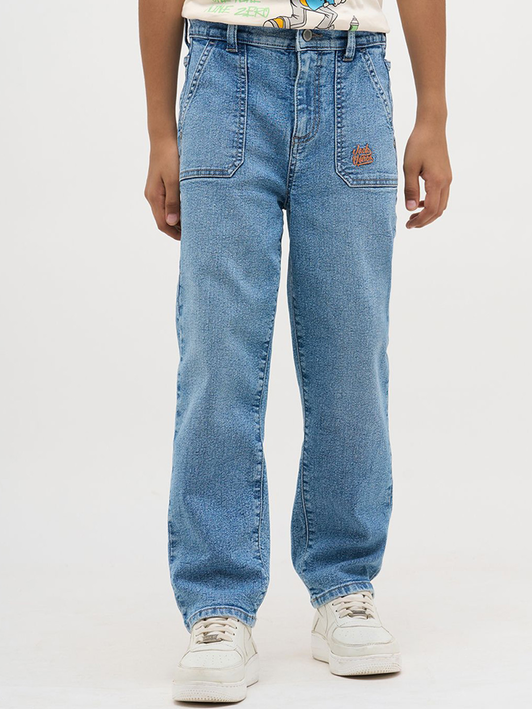 Jack & Jones Junior Eran LBD CA Junior Boys Mid-Rise Light Fade Stretchable Jeans