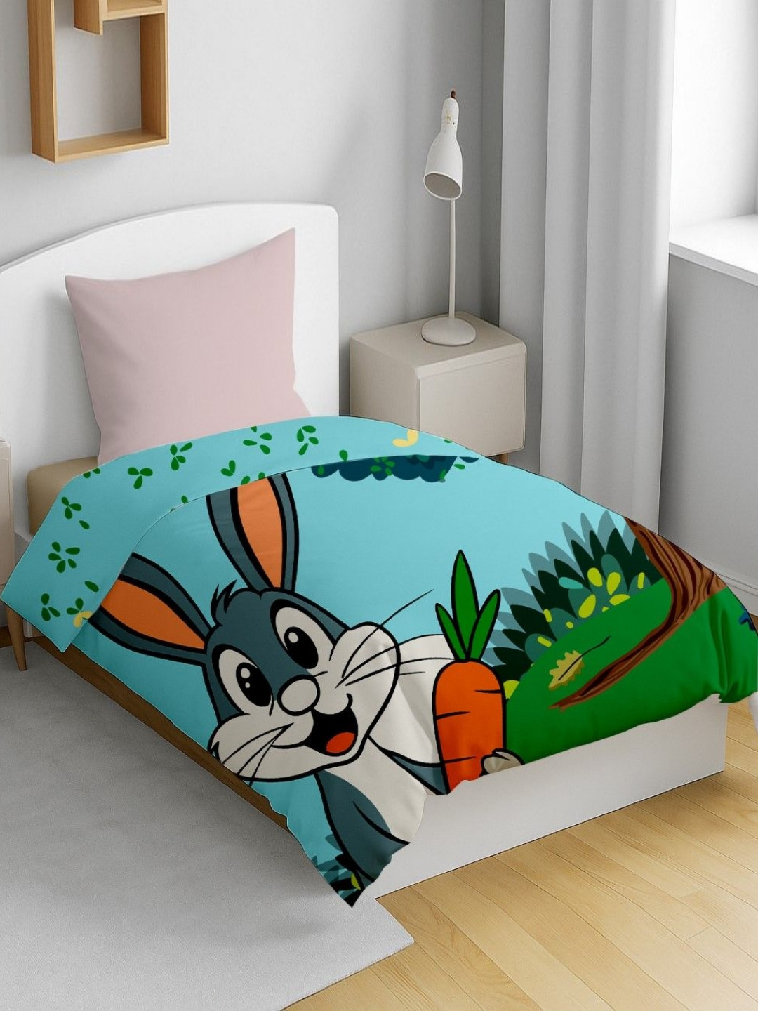 HOME PLUS STUDIOS Blue Cartoon Characters Printed Mild Winter 150 GSM Single Bed Dohar