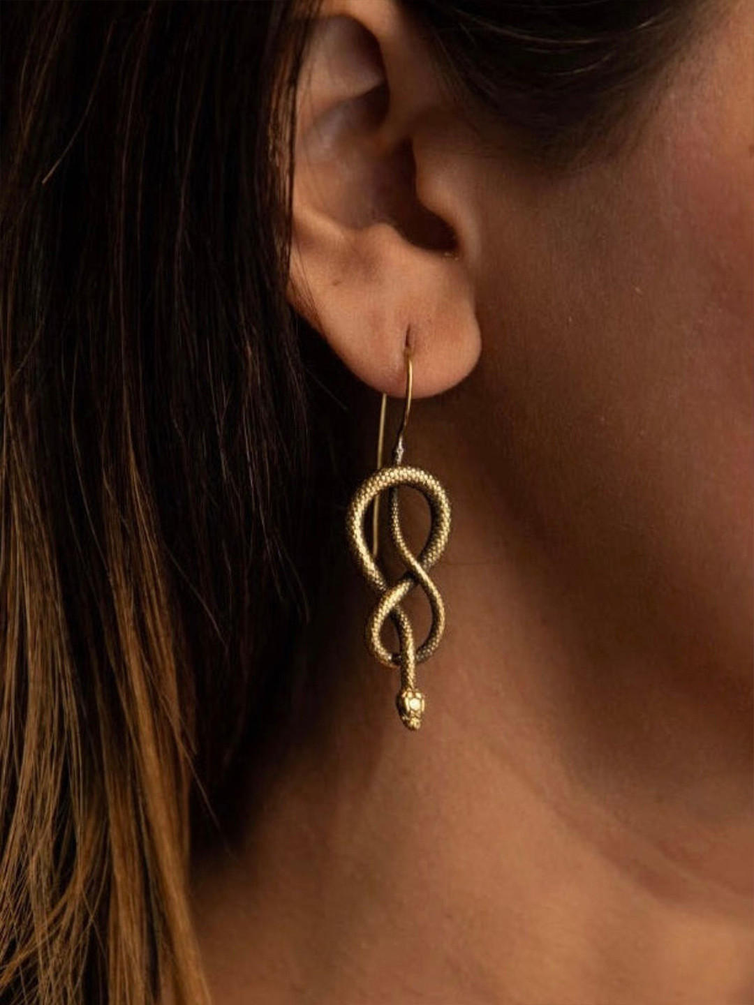 Soul Works Gold-Plated Animal Shaped Drop Earrings