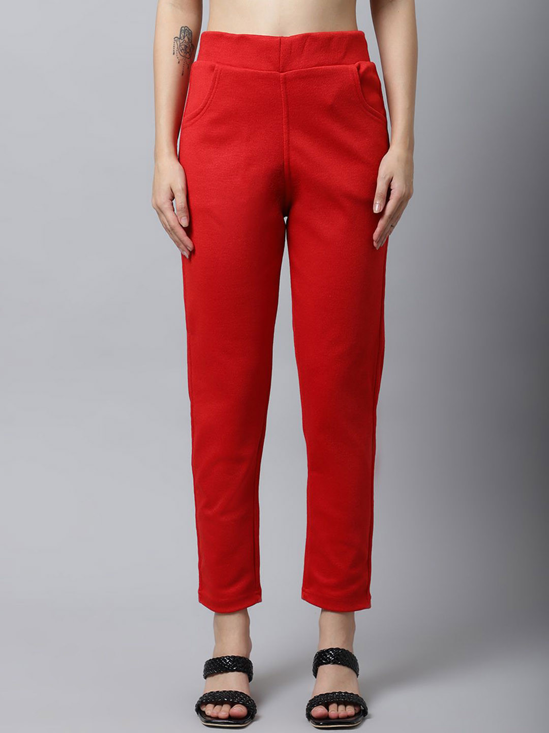 LEGITLOOKS Women High-Rise Woolen Trousers