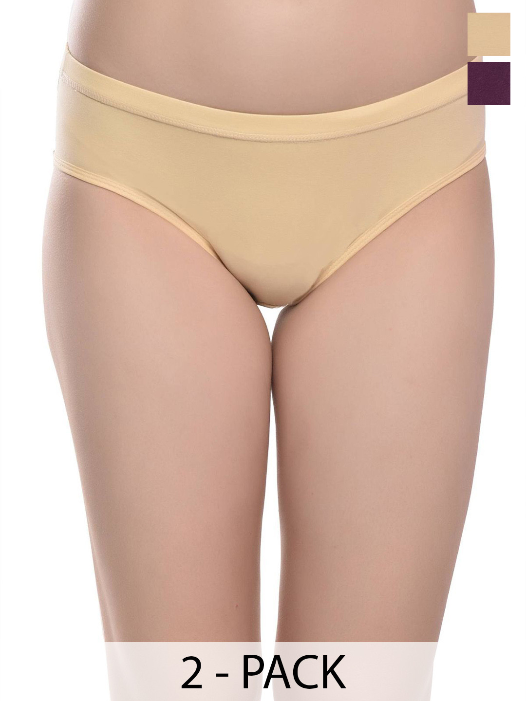 DHANDAI FASHION Pack of 2 Cotton Mid-Rise Hipsters Briefs Soft Cotton Panty (SC-M-13)Mlt P