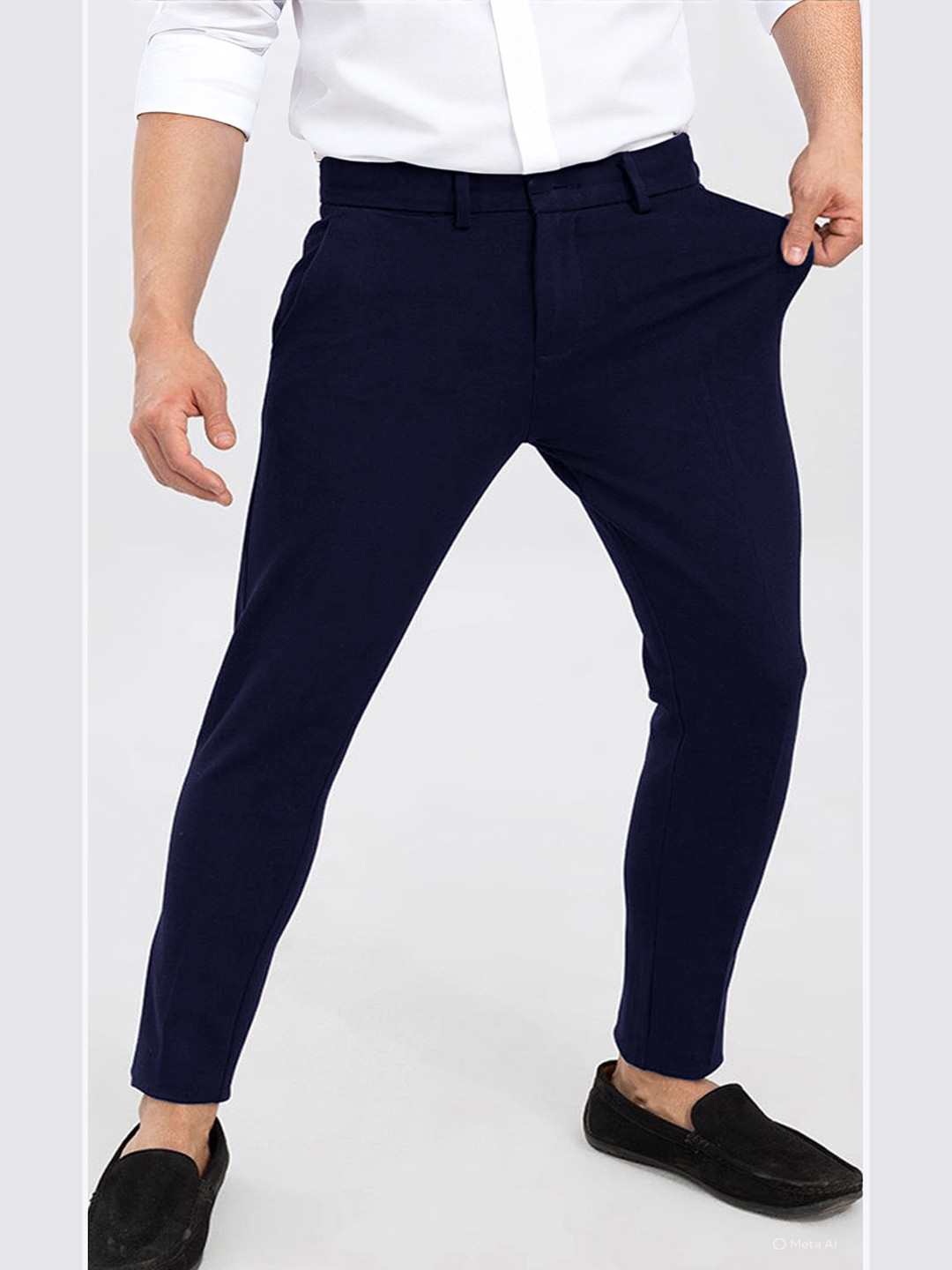 fineblu Men Custom Regular Fit Mid-Rise Formal Trousers