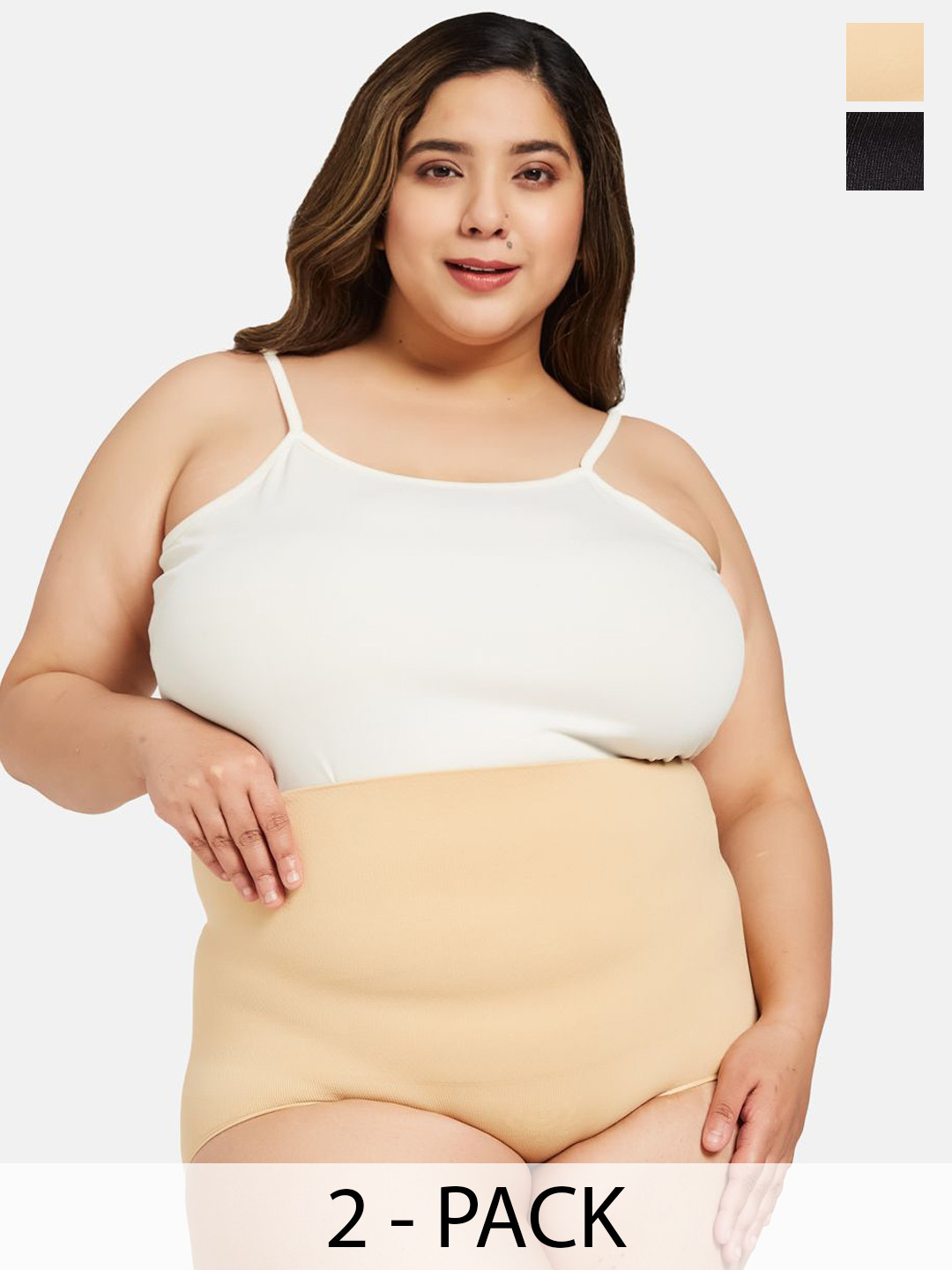 G Heist Pack of 2 Plus Size Seamless Tummy Tucker Body Shapewear